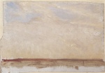 Anna Kristine Ancher  - paintings - Heidelandschaft mit blau-ocker-farbenem Himmel