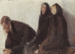 Anna Kristine Ancher  - paintings - Kirchgaenger sitzend