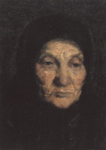 Anna Ancher  - Peintures - tête d'une vieille femme (Lene)