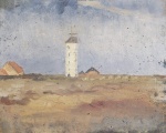 Anna Ancher  - Peintures - Paysage avec phare