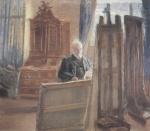 Bild:Michael Ancher in seinem Atelier malend