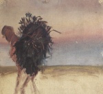 Anna Ancher  - Bilder Gemälde - Per Bollerhus mit Reisigbündel in der Heide