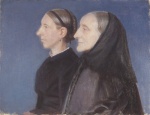 Anna Ancher  - paintings - Portrait Ane Hedvig Brondum und Tochter Hulda