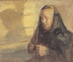 Anna Ancher  - Peintures - Femme tricotant (Maren Hollaender)
