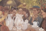 Hans Baluschek - Bilder Gemälde - Hier können Familien Kaffee kochen