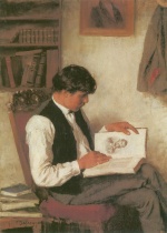 Franz von Defregger - paintings - Der Leser