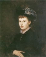 Franz von Defregger - Bilder Gemälde - Die Frau des Malers