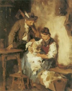 Franz von Defregger - paintings - Die jungen Eltern