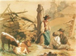 Franz von Defregger - Peintures - Trois garçons de berger