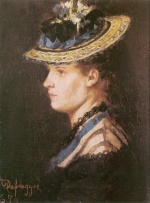 Franz von Defregger - Peintures - La femme du peintre
