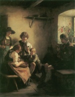 Franz von Defregger  - Peintures - Idylle familiale