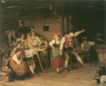 Franz von Defregger  - paintings - Grossvaters Tanzunterricht