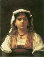 Franz von Defregger  - Bilder Gemälde - Italienisches Mädchen