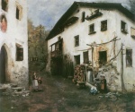 Franz von Defregger  - Bilder Gemälde - Landecker Häuser