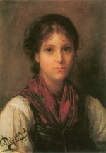 Franz von Defregger  - Bilder Gemälde - Mädchenportrait