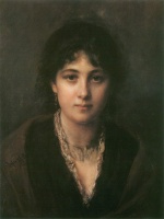 Franz von Defregger  - Peintures - Portrait d'une dame