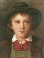 Franz von Defregger  - Peintures - Portrait d'un garçonnet