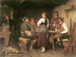 Franz von Defregger  - Bilder Gemälde - Wilderer in der Sennhütte
