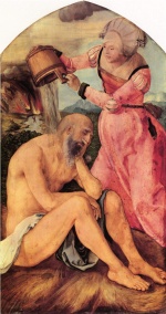 Albrecht Dürer  - paintings - Hiob von seiner Frau verhoehnt