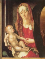Bild:Maria mit Kind vor einem Torbogen