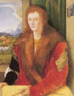 Albrecht Dürer  - paintings - Portrait eines Unbekannten mit roter Schaube