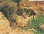 Eugène Bracht - Peintures - Fontaine antique en Syrie