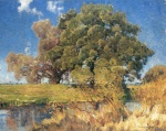 Eugen Bracht - Peintures - Groupe d'arbres sur l'eau