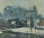Eugen Bracht - Bilder Gemälde - Colditz im Schnee