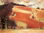 Eugène Bracht - Peintures - Le champ rouge
