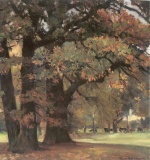 Eugène Bracht  - Peintures - Chênes dans le parc de Wechselburg