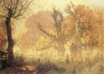 Eugen Bracht  - paintings - Herbstmorgen im Kranichsteiner Park