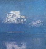 Eugen Bracht  - Peintures - Mer calme dans les Dunes de Lyster