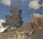 Eugen Bracht  - paintings - Monte Rosa und Arven
