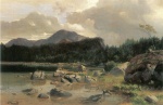 Eugène Bracht  - Peintures - Paysage suisse avec lac de montagne