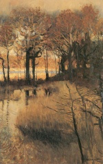 Eugen Bracht  - Peintures - Lac en forêt