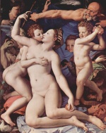 Angelo Bronzino - Peintures - Allégorie du triomphe de Vénus