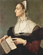 Angelo Bronzino - Peintures - Portrait de Laura Battiferri