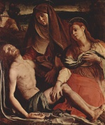 Angelo Bronzino - Bilder Gemälde - Toter Christus, Maria und Maria Magdalena