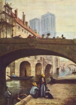 Honoré Daumier - paintings - Der Kuenstler vor Notre-Dame