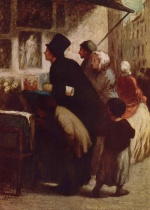 Honore Daumier - Peintures - Le marchand d´eaux-fortes