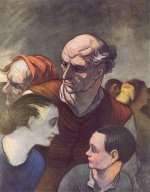Honoré Daumier - Peintures - La famille sur la barricade