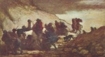 Honore Daumier - Bilder Gemälde - Die Flüchtlinge