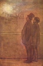 Honoré Daumier - paintings - Die Nachtschwaermer