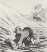 Honoré Daumier - paintings - Die Raeuber und der Esel