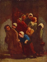 Honoré Daumier - paintings - Die Schule ist aus