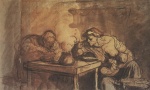 Honore Daumier - Bilder Gemälde - Die Suppe