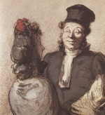 Honore Daumier - Peintures - Un avocat et sa cliente