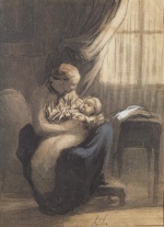 Honoré Daumier - Peintures - Une mère