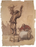 Honore Daumier - Peintures - Clown