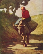 Honoré Daumier - Peintures - Retour du marché